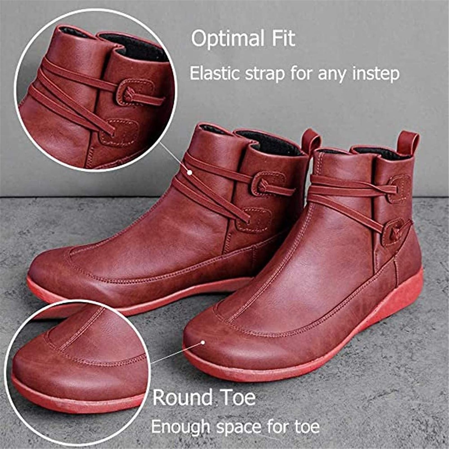 Pentru femei Cizme Cadouri de Valentin Mărime Plus Size Pantofi de confort Zilnic Culoare solidă Ghete Botine Iarnă Toc Drept Vârf rotund Elegant Pluș Casual Imitație Piele Dantelat Negru Rosu Gri 2025 - $34.99 –P4