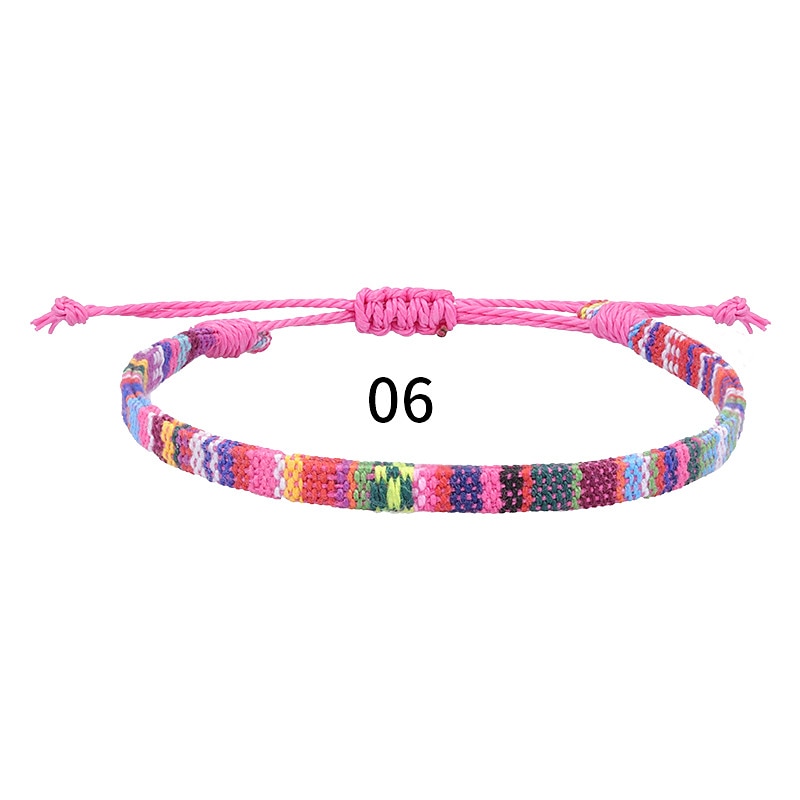5 pezzi casuali di vendita calda in tessuto di cotone e lino in stile nepalese, catena alla caviglia arcobaleno, corda per caviglia per attività versatile e colorata del 2025 a $14.99 –P11