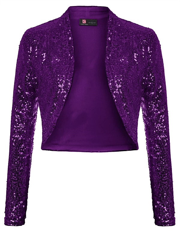 Kvinne Wrap Bolero Kåper  Jakker Funkler  Skinner Lange Ermer Paljetterte Bryllup Gjest Wraps Med Glitter Bryllup Alle Årstider Kjole Å Imponere 2025 - $50.99 –P2