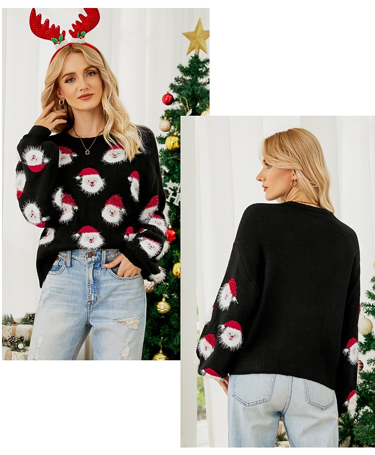Anime Bischofsärmel Hässlicher Weihnachtspullover Pullover Jumper Weihnachtsmann Lustig für Damen Erwachsene 3D-Druck  für Weihnachten Karneval Neujahr Party Alltagstauglich 2025 - $41.99 –P9