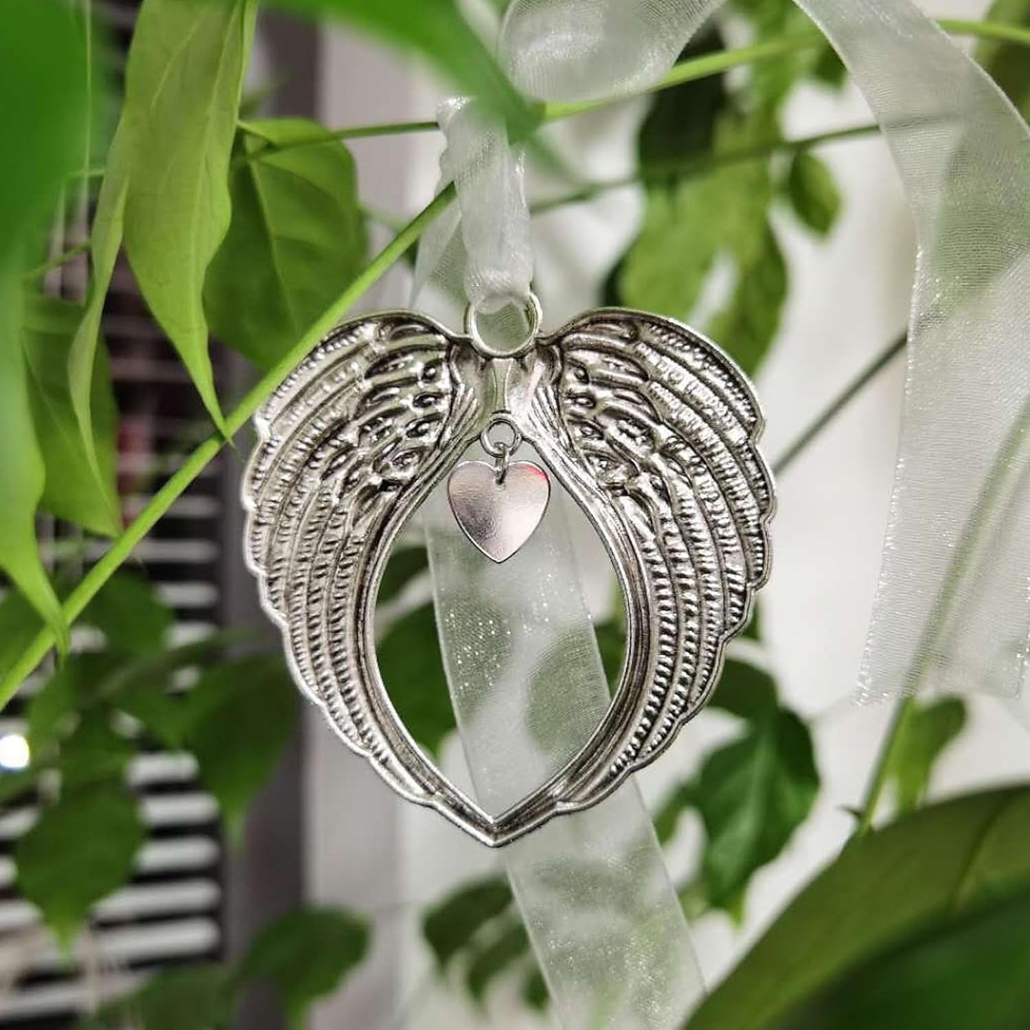 Angel Wings Christmas Ornament with Lanyard Style Memorial Decoration for Tree Sympathy Gift Loved Ones in Silver 2025 - CAD $4.99 –P5
