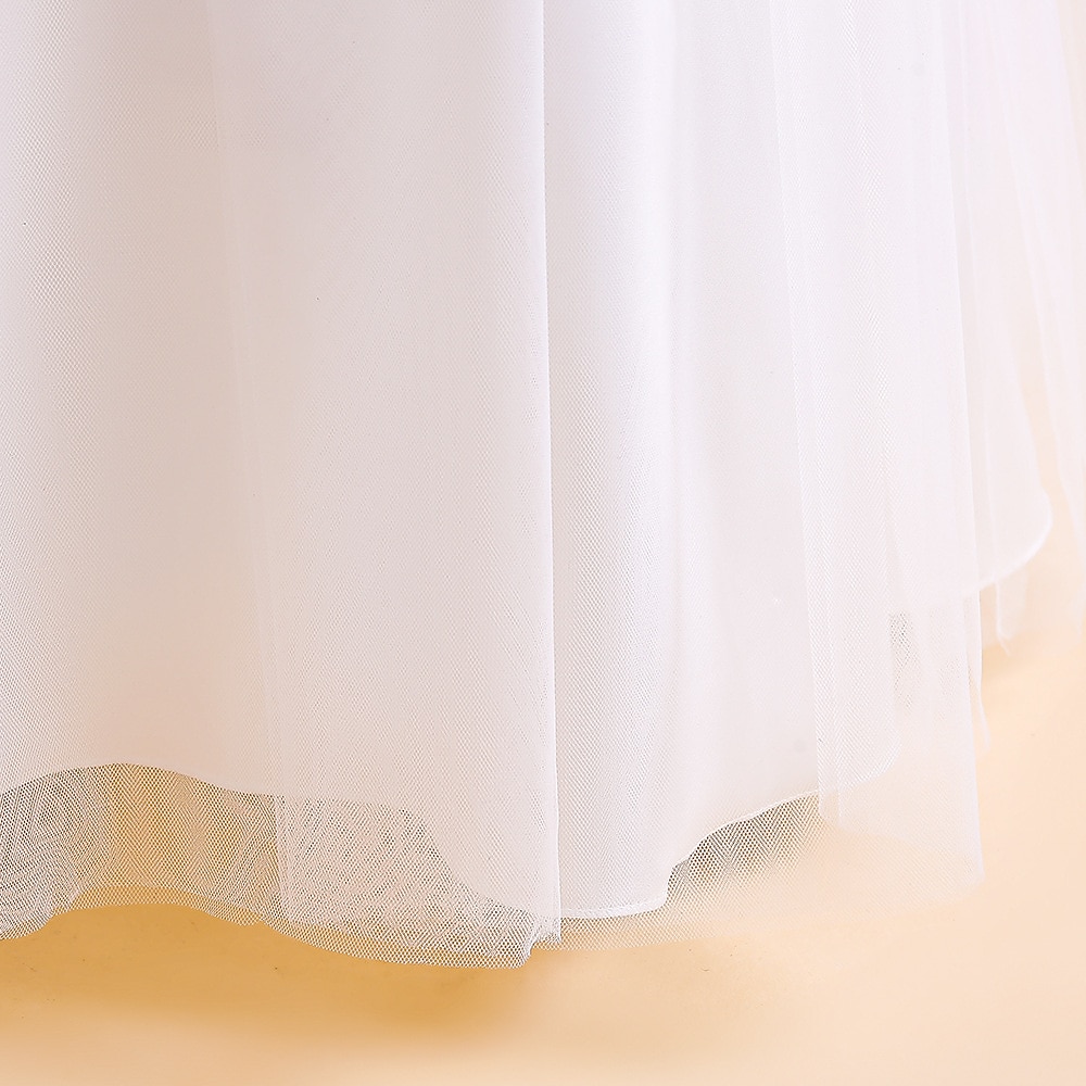 kinderkleidung Mädchen Party Kleid Feste Farbe Ärmellos Formal Leistung Hochzeit Rüschen Elegant Prinzessin Baumwolle Maxi abendkleider Blumenmädchenkleid Frühling Herbst Winter 4-12 Jahre Wei 2025 - $39.99 –P19