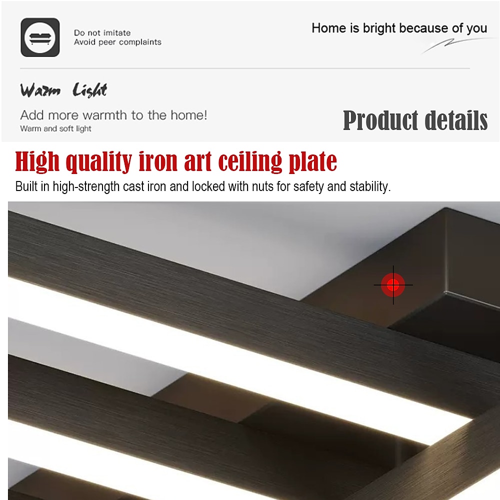 4-Light 6-Light 61/85/120 cm Кластерный дизайн Дизайн линии Геометрические фигуры Потолочные лампы Алюминий Линейные геометрический минималист Окрашенные отделки LED Современное 110-120 2025 - $129.99 –P5