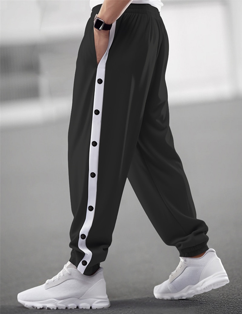 Per uomo Pantaloni della tuta Pareggiatore Pantaloni A cordoncino Vita elastica Pulsante laterale Color Block Comfort Traspirante Informale Giornaliero Per eventi Sportivo Di tendenza Nero Blu del 2025 a $22.99 –P3