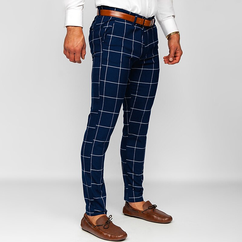 Men's Trousers Chinos Chino Pants Pocket Plaid Comfort Breathable Outdoor Daily Going out Fashion Casual Dark Khaki Black 2025 - $23.99 –P9
