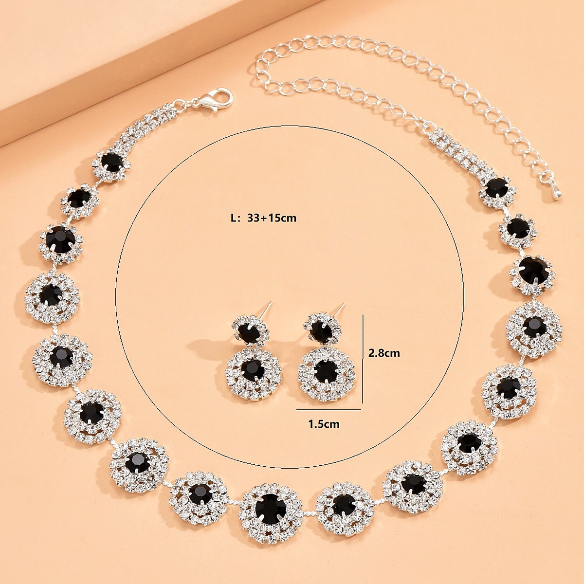 Set di gioielli 2 pezzi Strass Lega 1 collana Orecchini Per donna Di tendenza Moda Semplice geometrico Di forma geometrica Parure di gioielli Per Matrimonio Feste Invitati del matrimonio del 2025 a $15.99 –P1