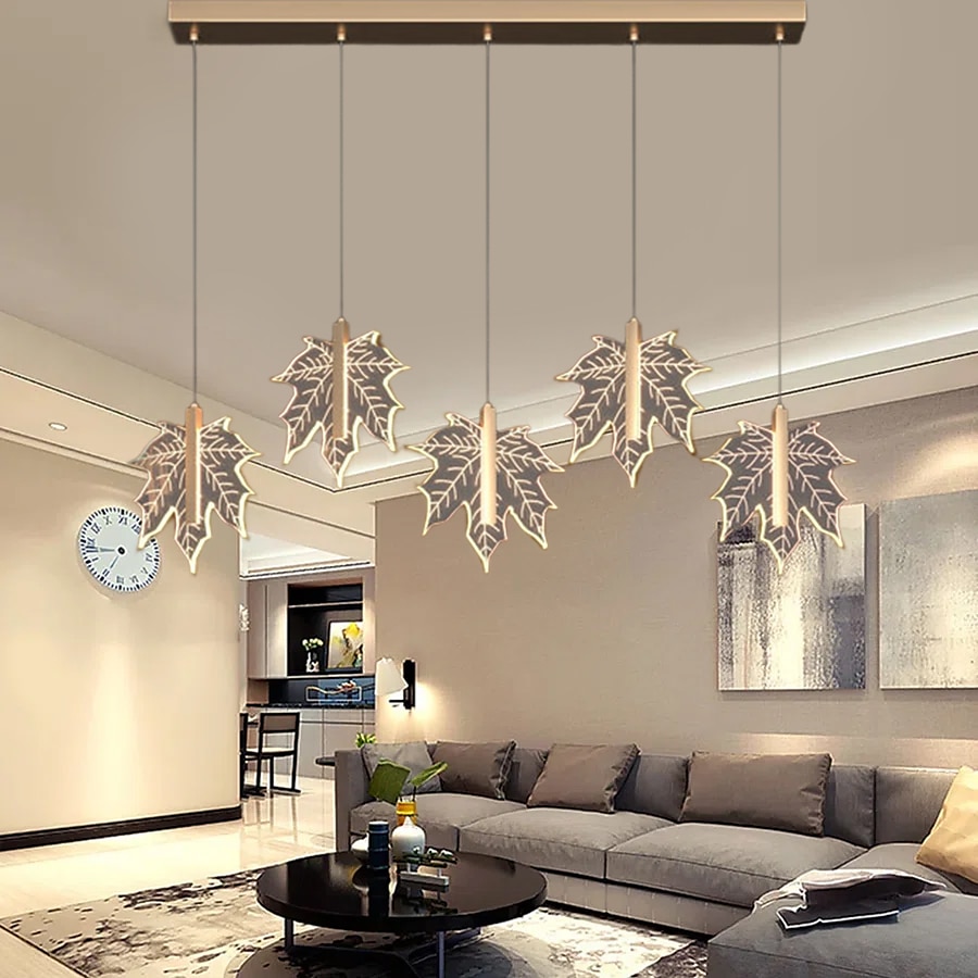 kroonluchter led kristal esdoornblad ontwerp 4/5/6/12-licht dimbaar inbouwverlichting wenteltrap lange kroonluchter villa trapverlichting duplex kroonluchter 110-240v 2025 - $287.79 –P16