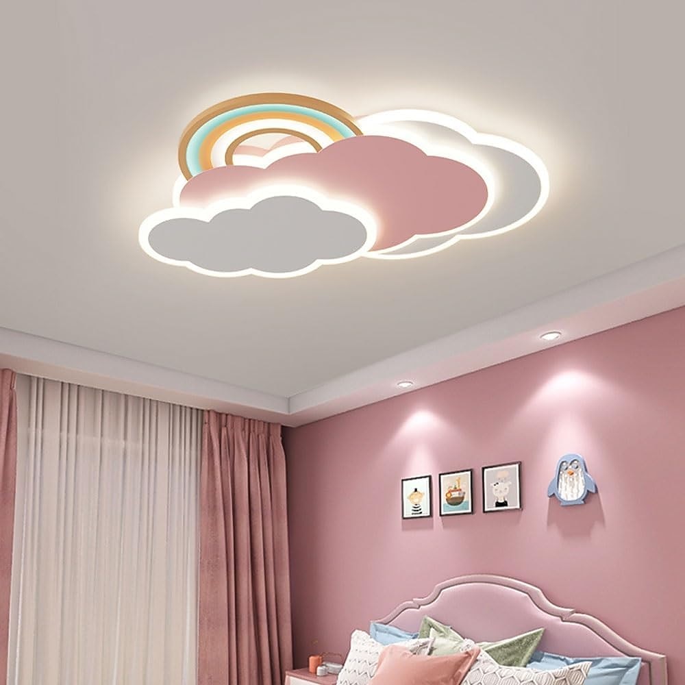 LED Ceiling Light Acrylic Rainbow Cloud Flush Light Cartoon Pink Lamp Modern Creative Personality Design Ceiling Light for Kids Bedroom Girls Boys Room Study Room AC110V AC220V 2025 - $215.89 –P10