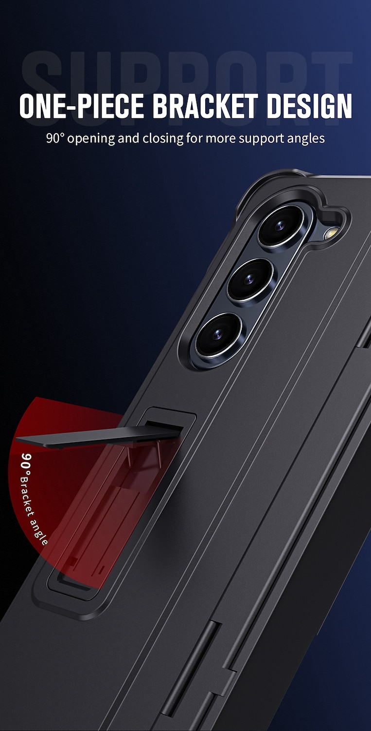 Phone Case For Samsung Galaxy Z Fold 6 Z Fold 5 Z Fold 4 Z Fold 3 Back Cover with Stand Holder with Screen Protector Magnetic Solid Color PC 2026 - $28.99 –P8