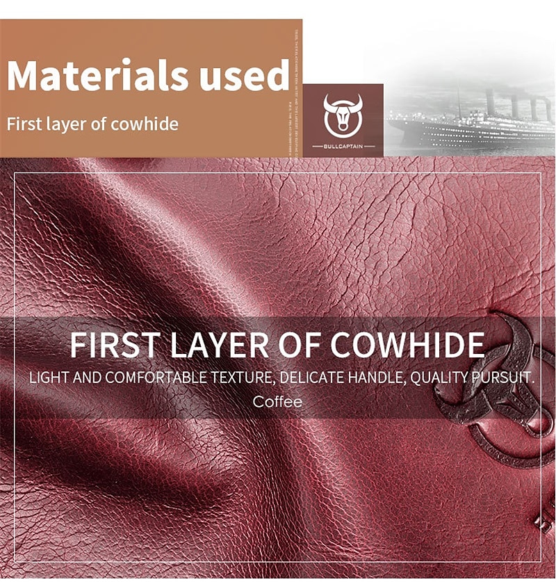 1 шт., мужской кошелек из коровьей кожи капитана большой емкости, кожаный кошелек для водительских прав, утолщенный модный брендовый кошелек с несколькими картами 2026 - $26.99 –P4