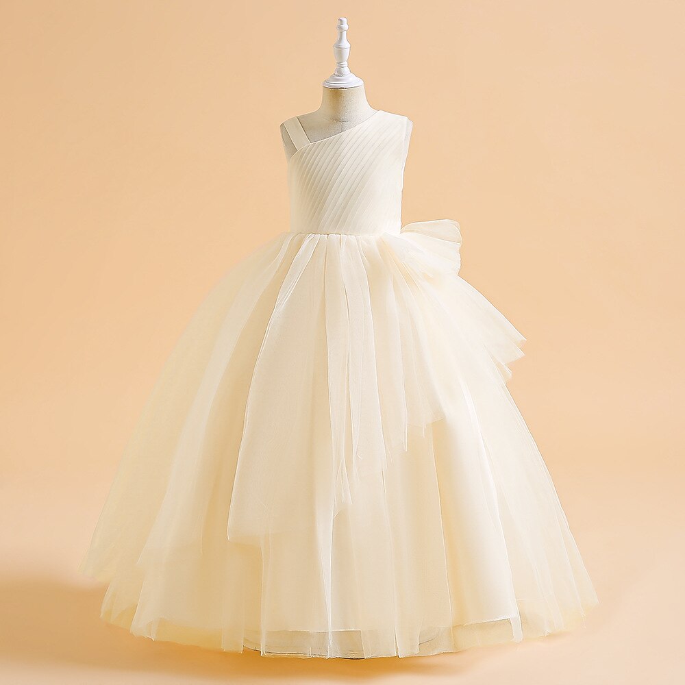 kinderkleidung Mädchen Party Kleid Feste Farbe Ärmellos Formal Leistung Hochzeit Rüschen Elegant Prinzessin Baumwolle Maxi abendkleider Blumenmädchenkleid Frühling Herbst Winter 4-12 Jahre Wei 2025 - $39.99 –P4
