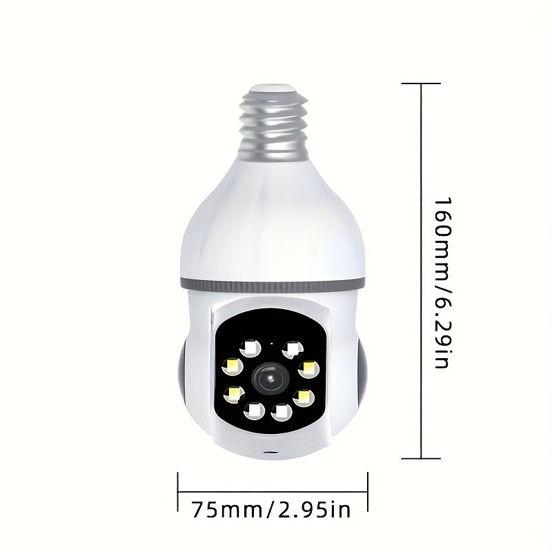 5G WIFI Surveillance 360 Rotate Auto Tracking Panoramic Camera Wireless E27 PTZ Camera CCTV IR Night Vision Motion Detection Two-Way Audio 2025 - $49.99 –P10