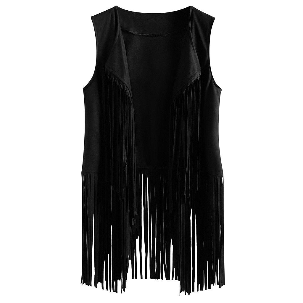 Retro Vintage 1960er 1970er Wildlederweste Hippie Disco Quastenfransen Damen Mädchen Weihnachten Halloween Karneval Leistung Party / Abend Pride Parade Erwachsene Weste 2025 - $20.99 –P5