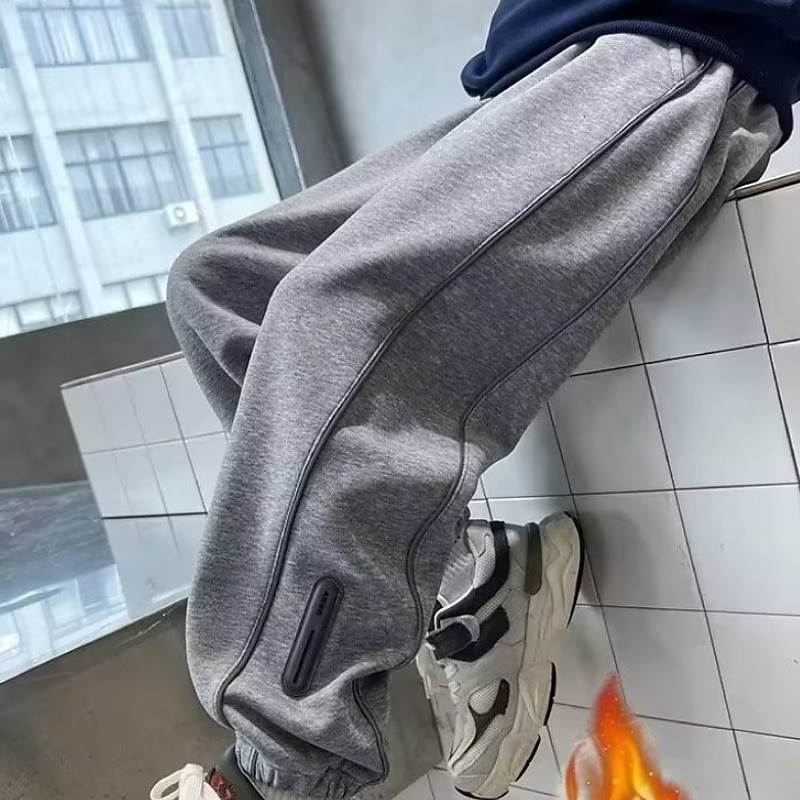 Kids Boys Sweatpants Trousers Pocket Solid Color Keep Warm Comfort Pants School Sports Black Gray 2025 - $20.99 –P6