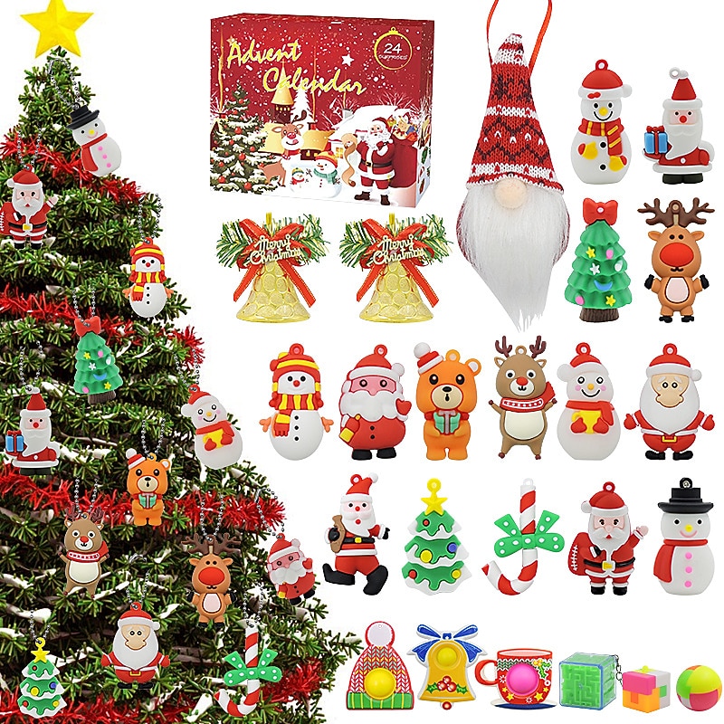 Christmas Advent Calendar Blind Box,Christmas Blind Box Children's Party Gift Decompression DIY Hand Tear Countdown Calendar Blind Box Christmas Toys for Christmas Gifts 2025 - $23.99 –P2