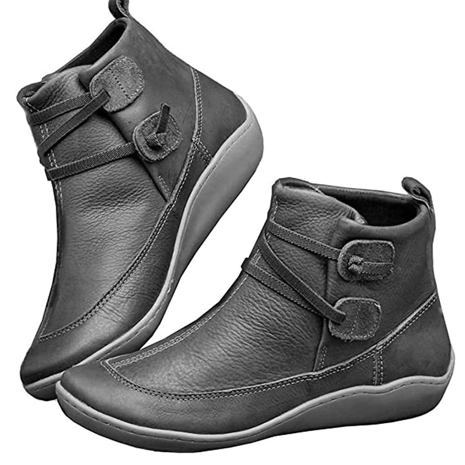 Pentru femei Cizme Cadouri de Valentin Mărime Plus Size Pantofi de confort Zilnic Culoare solidă Ghete Botine Iarnă Toc Drept Vârf rotund Elegant Pluș Casual Imitație Piele Dantelat Negru Rosu Gri 2025 - $34.99 –P5