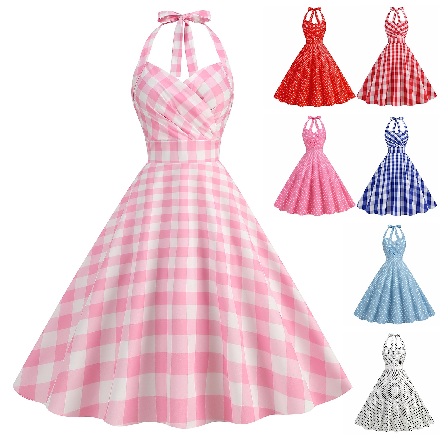Robe rouge des années 50 pour femmes, costumes vintage des années 1950, tenues d'halloween, noël, cosplay, robe de bal de 2025 ? $27.99 –P1