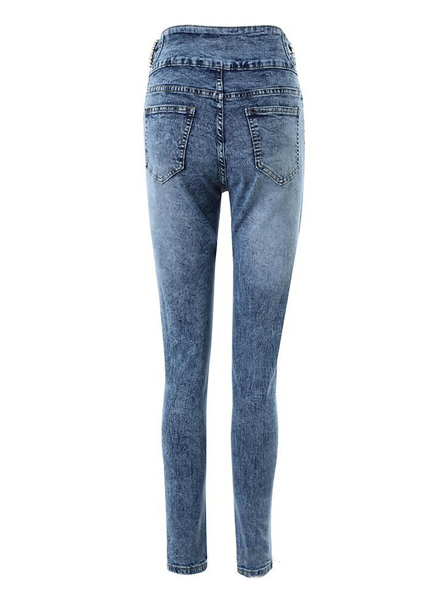 Women's Jeans Skinny Slim Full Length Fashion Streetwear Outdoor Street Blue S M Fall Winter 2023 - US $44.99 –P5