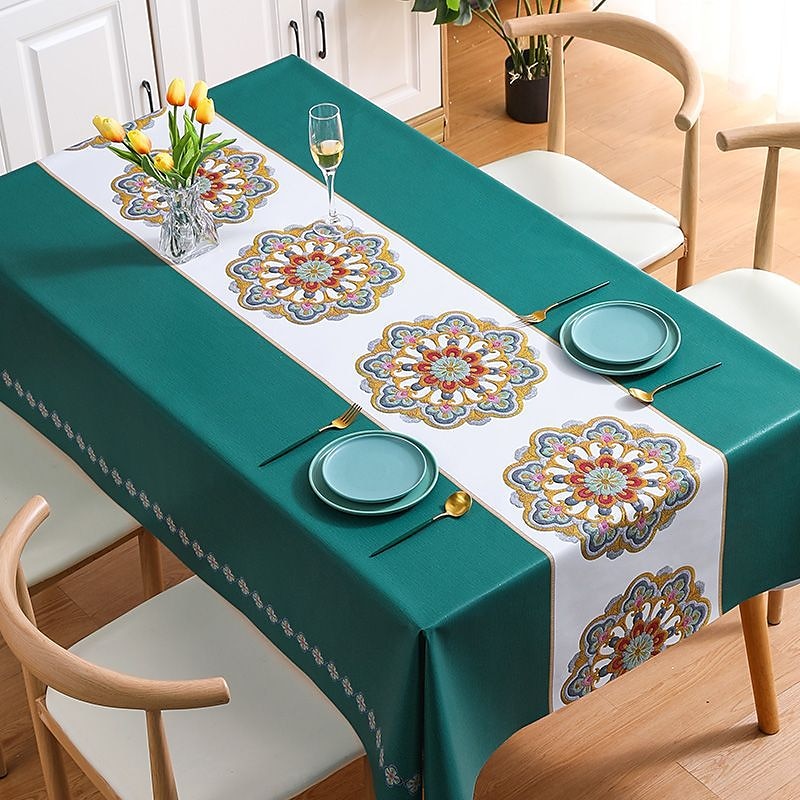 Waterproof Tablecloth PVC Oilproof Rectangle Table Cloth Table Cover for Party, Family Dining, Restrant 2025 - $11.49 –P4