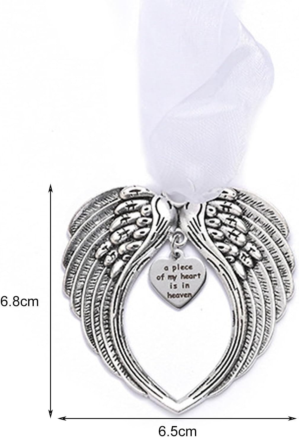 Angel Wings Christmas Ornament with Lanyard Style Memorial Decoration for Tree Sympathy Gift Loved Ones in Silver 2025 - CAD $4.99 –P4