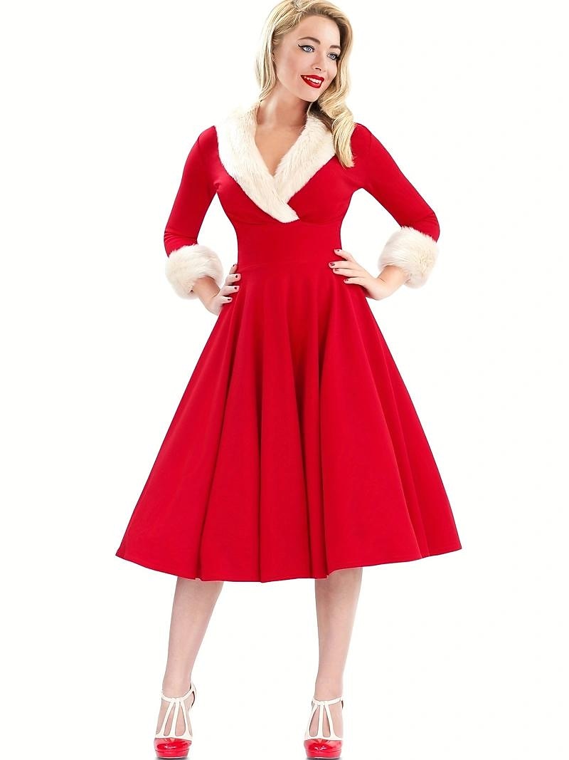 julenissen Mrs.Claus Fancy julekjole Dame Jul Nytt År julaften Jul Voksne Jul Nyttårsaften Kjole 2025 - $40.99 –P5