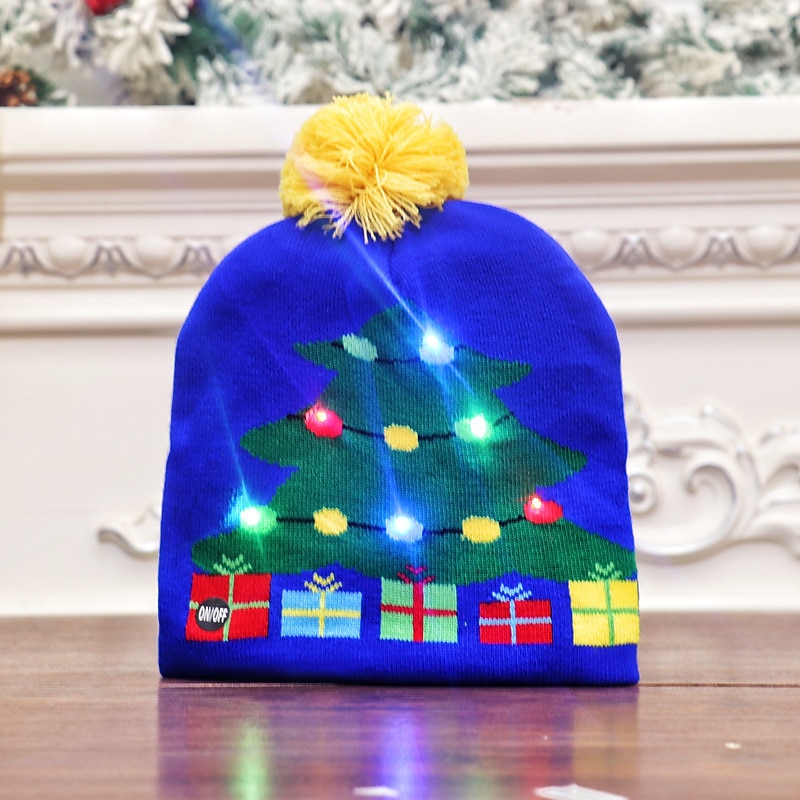 LED Christmas Hat Light Up Christmas Hat Unisex Knitted Beanie Holiday Hat Santa Claus Christmas Gifts Decoration 2026 - $15.99 –P11