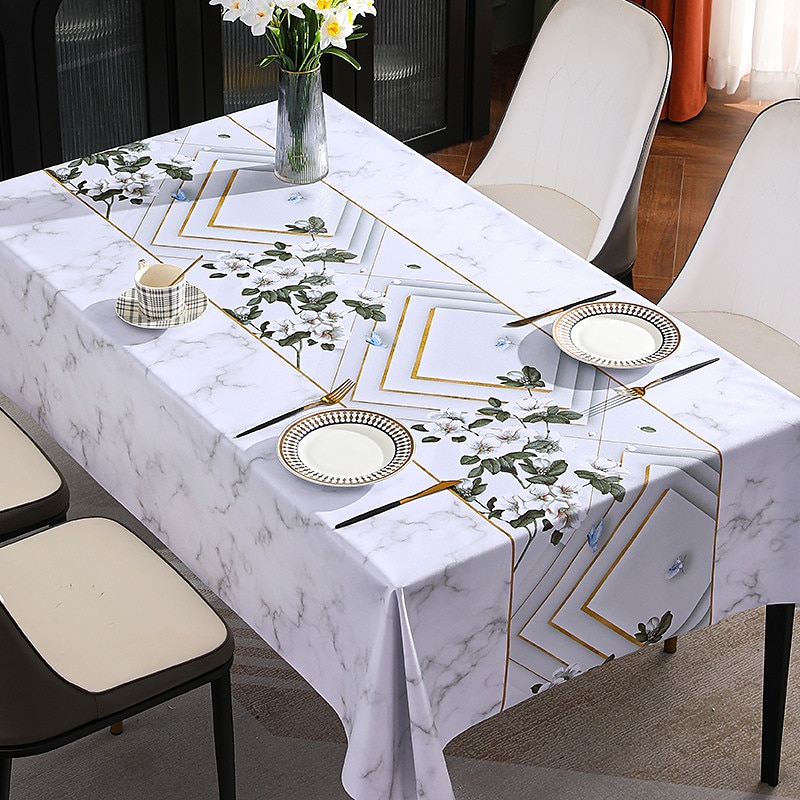 Waterproof Tablecloth PVC Oilproof Rectangle Table Cloth Table Cover for Party, Family Dining, Restrant 2025 - $11.49 –P30