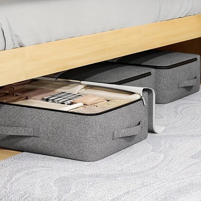 Saco de armazenamento de fundo de cama, saco de armazenamento de colcha de roupas com janela transparente, saco organizador de guarda-roupa dobrável de grande capacidade de 2025 por $11.49 -P2