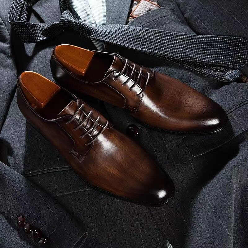 Men's Oxfords Derby Shoes Retro Walking Casual Daily Leather Comfortable Booties / Ankle Boots Loafer Black Brown Spring Fall 2023 - AED 158.99 –P4