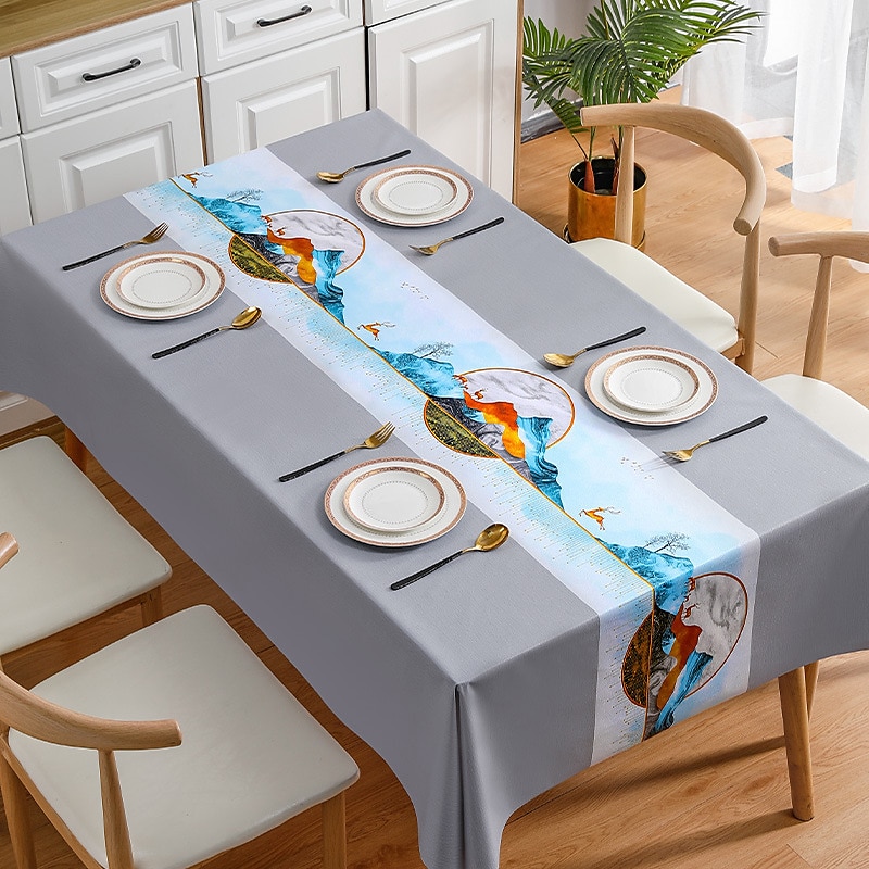 Waterproof Tablecloth PVC Oilproof Rectangle Table Cloth Table Cover for Party, Family Dining, Restrant 2025 - $11.49 –P12