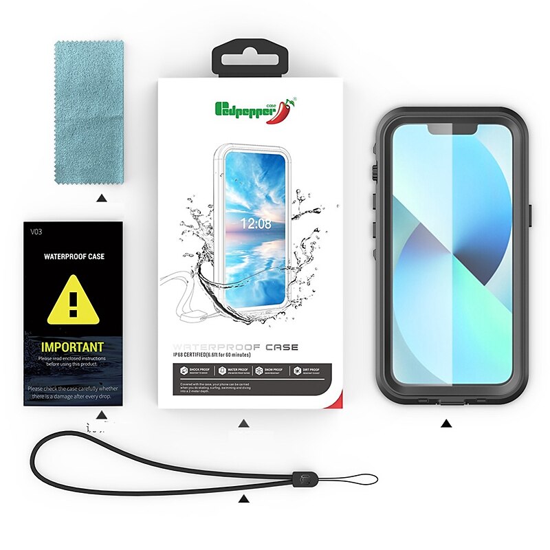 Чехол для iPhone 15 Pro Max Plus iPhone 14 Pro Max Plus iPhone 13 Pro Max водонепроницаемый чехол со съемной защитой полнрошного двойного стороннего доспеха ABS+PC 2025 - $32.99 –P19