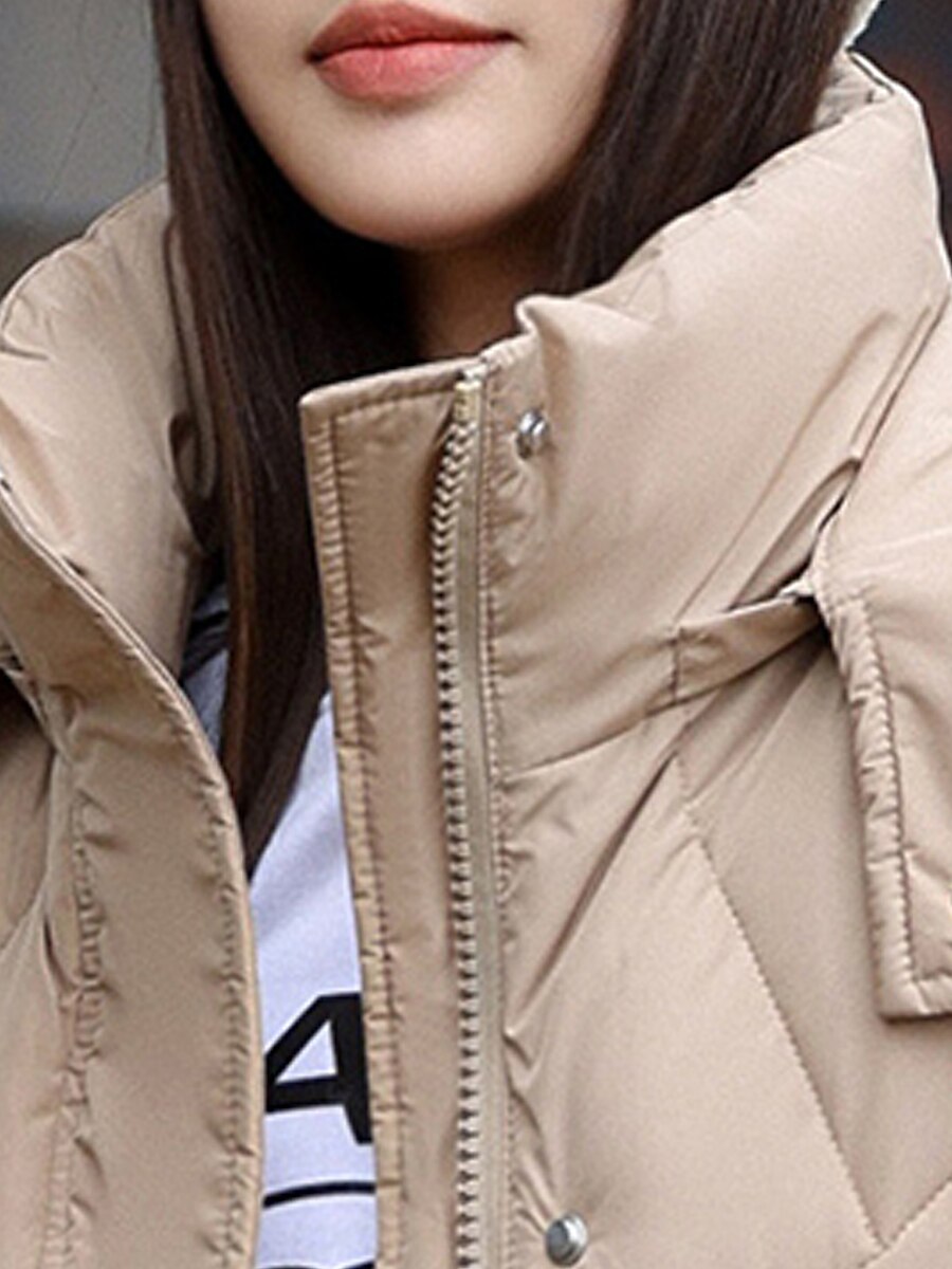 Women's Parka Long Puffer Coat Warm Heated Jacket Windproof Winter Coat with Pockets Street Outerwear Long Sleeve Fall 2023 - US $39.99 –P23