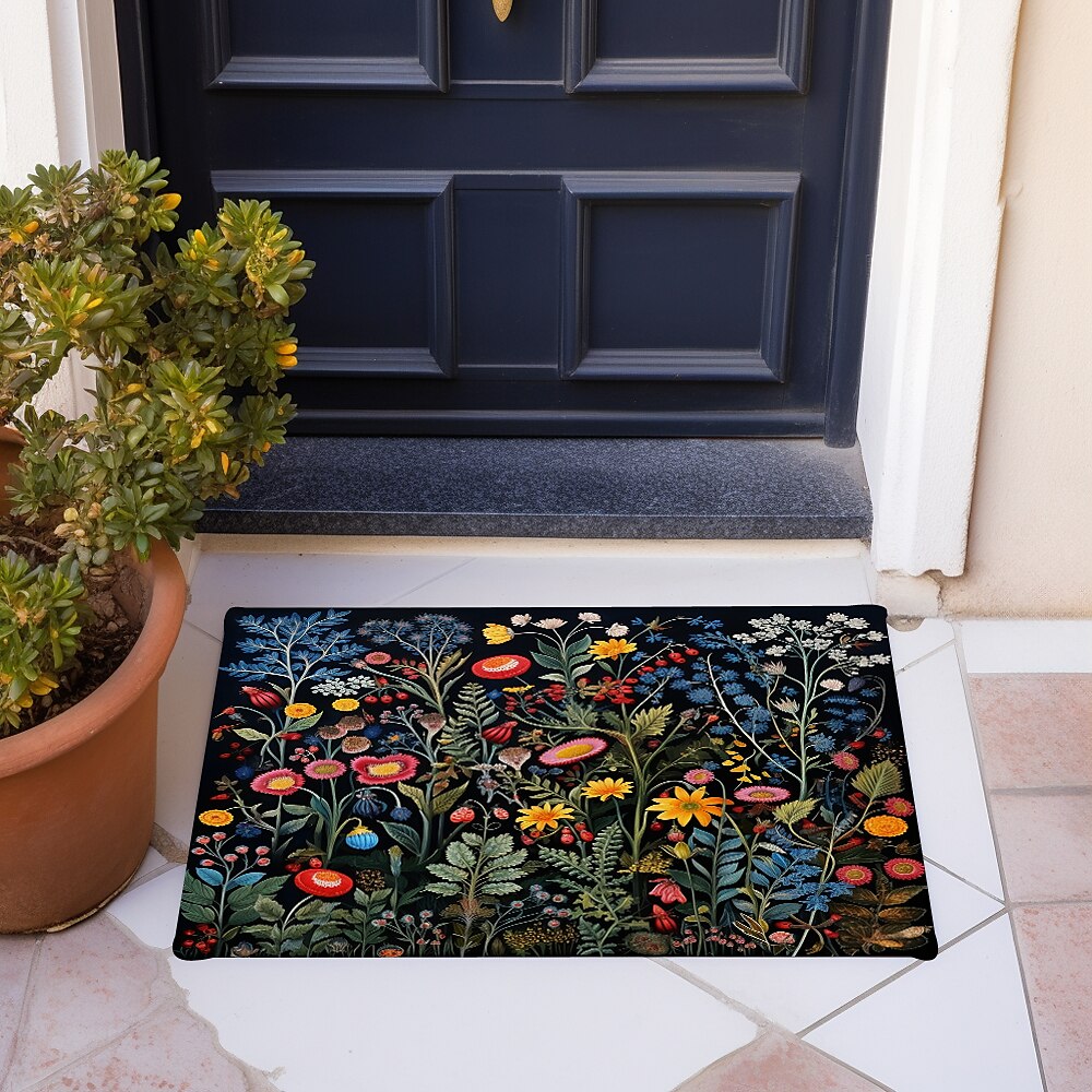 Colorful Floral Doormat Floor Mats Washable Rugs Kitchen Mat Non-Slip Oil Proof Rug Indoor Outdoor Mat Bedroom Decor Bathroom Mat Entrance Rug 2025 - $16.99 –P2