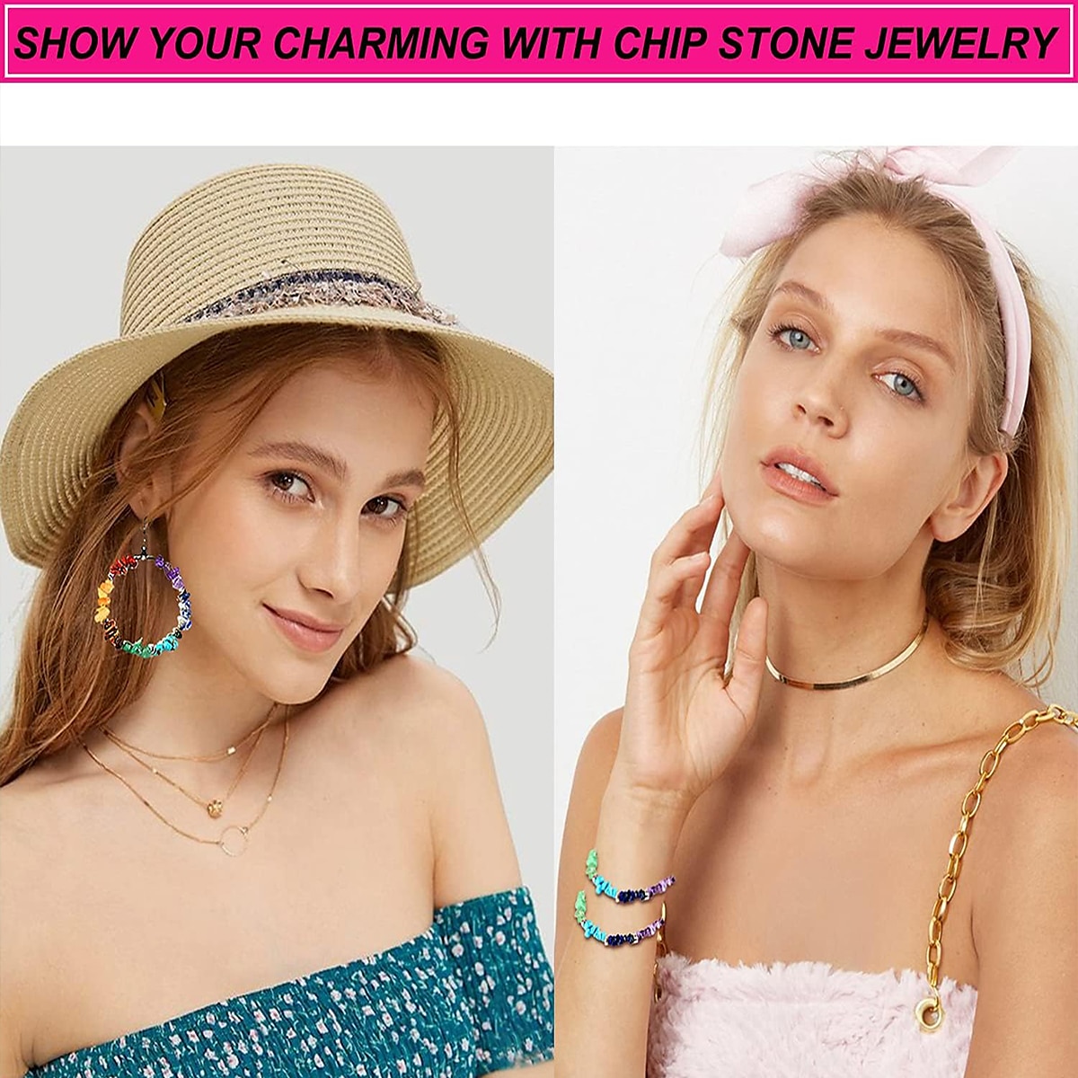 Natural Chip Stone Beads About Irregular Gemstones Healing Crystal Loose Rocks Bead Hole Drilled DIY for Bracelet Jewelry Making 2025 - $17.49 –P4