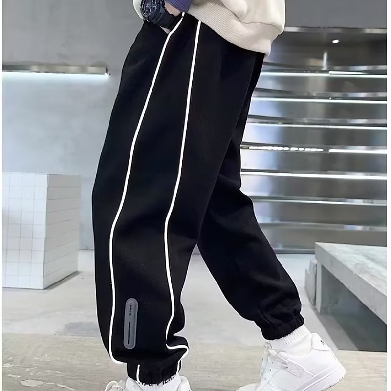 Kids Boys Sweatpants Trousers Pocket Solid Color Keep Warm Comfort Pants School Sports Black Gray 2025 - $20.99 –P7