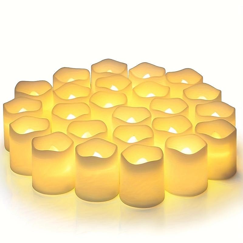 24Pcs Flameless LED Candle Creative Wishing Led Tea Light Warm White Flameless Candle Halloween Christmas Decor Candle Light 2025 - $17.49 –P8