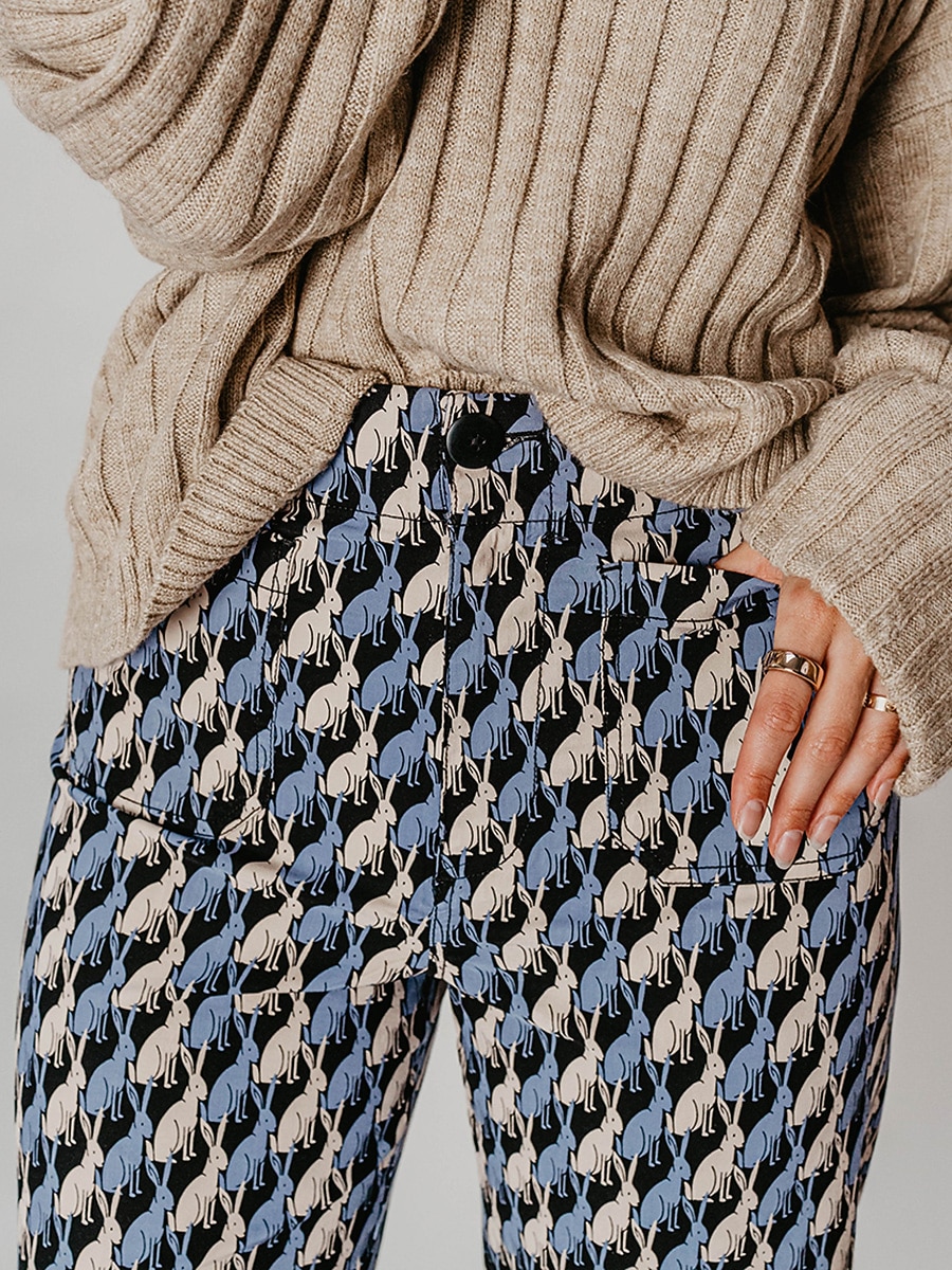 Cotton High Waist Cropped Pants 2026 - E£6352.83 –P13