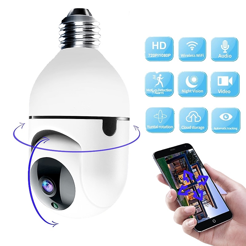 IP Camera 2MP Bulb WIFI Motion Detection Remote Access IR-cut Indoor Support 128 GB 2025 - $44.99 –P4
