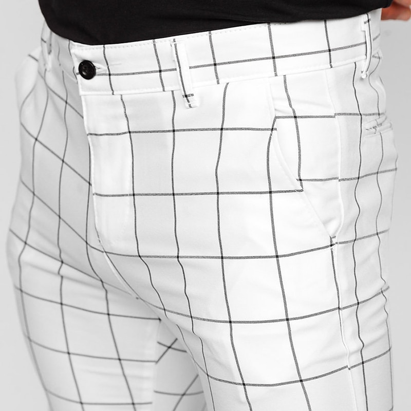 Men's Trousers Chinos Chino Pants Pocket Plaid Comfort Breathable Outdoor Daily Going out Fashion Casual Dark Khaki Black 2025 - $23.99 –P7