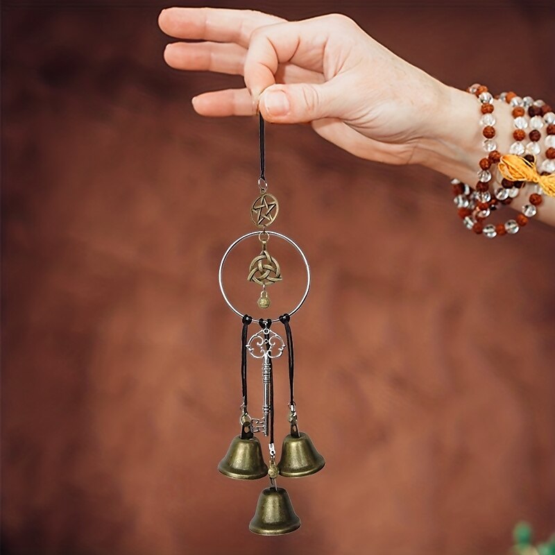 1 peça, sinos de bruxa, presentes de decoração de bruxaria, parede pagã mágica, maçaneta decorativa de porta de casa, runas de bruxas, suprimentos de altar wiccan de 2025 por $13.49 –P8