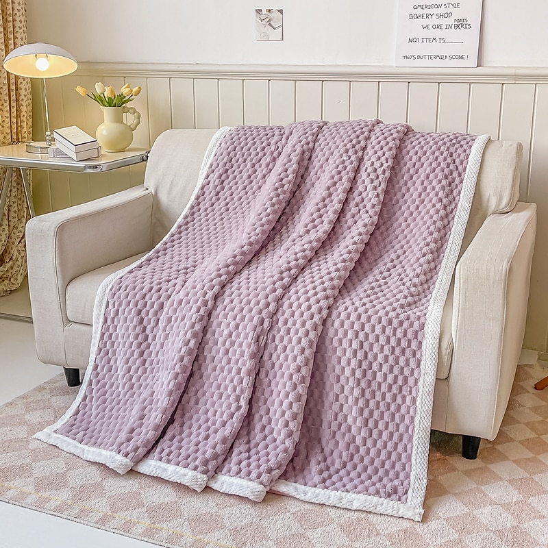 myk komfort kaste sofa teppe stereoskopisk lite rutenett teppe til sofa stol sofa stue bursdagsgave og hjemmeinnredning bærbart bil reisetrekk teppe 2025 - $21.99 –P18