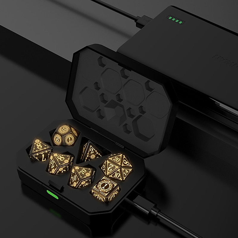 Led Luminous Dnd Dice Dragon And Dungeon Seven Piece Set Warm Breathing Light 2025 - $85.99 –P6