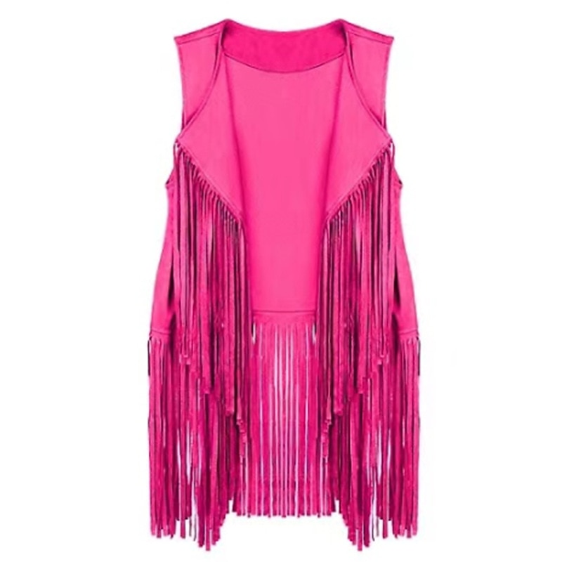 Retro Vintage 1960er 1970er Wildlederweste Hippie Disco Quastenfransen Damen Mädchen Weihnachten Halloween Karneval Leistung Party / Abend Pride Parade Erwachsene Weste 2025 - $20.99 –P13