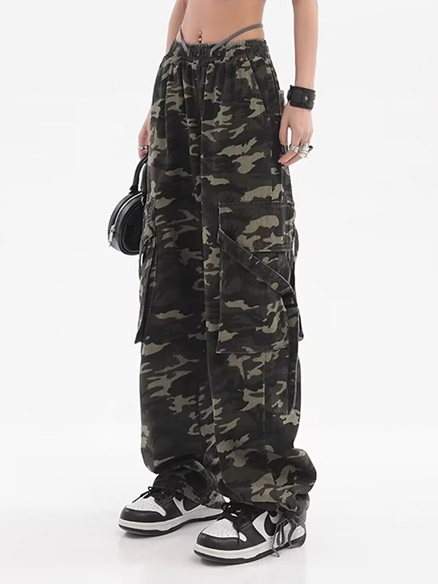 Women‘s Cargo Camo Camouflage Pants Pants Trousers Full Length Fashion Streetwear Street Daily Grey Green M L Fall Winter 2023 - US $32.99 –P7