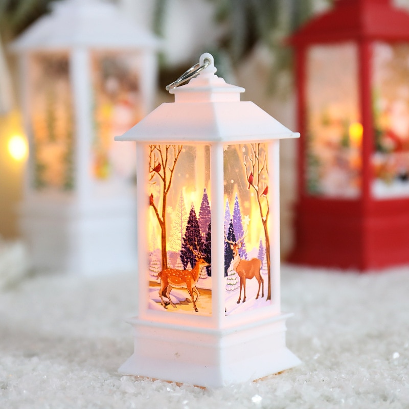 juldekorationslykta led,tomtensnögubbe älg inomhuslyktor dekorativa,hängande utomhuslyktor,dekorativa lyktor. 2025 - $7.99 –P4