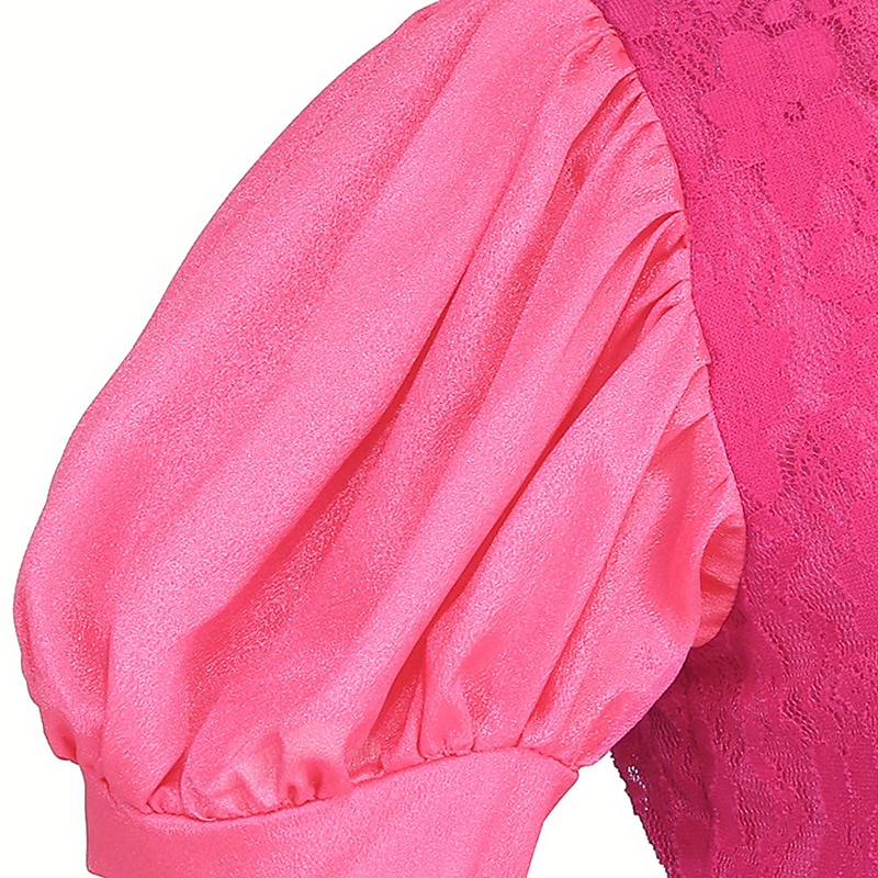 Prinsesse Fersken Kjoler Hansker Krone mønster kjole Cosplay kostyme for Jente Barne Barnas Dag Maskerade 2026 - $46.54 –P8