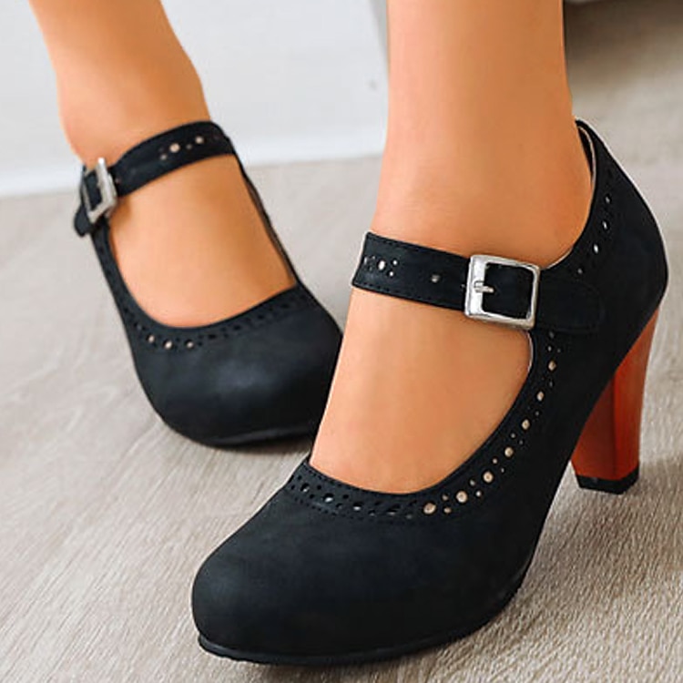 Women's Vintage Brown Mary Jane Pumps with Buckle Strap and Block Heel - Perfect for Office and Casual Wear 2025 - $54.99 –P4