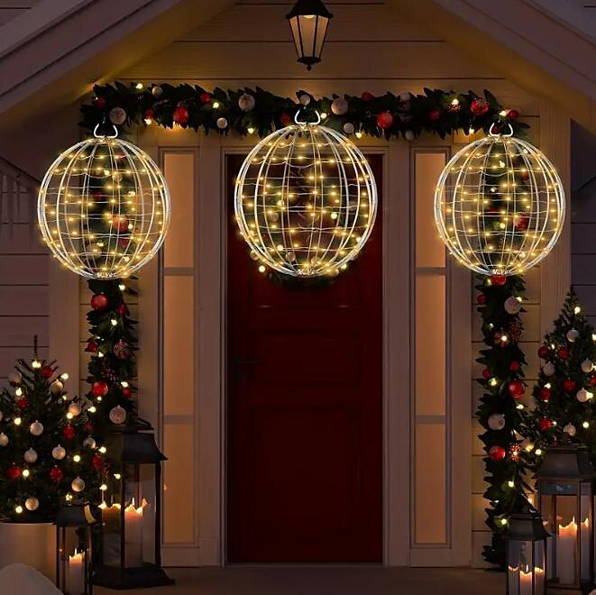 natal led bola luz esfera ornamento pendurado árvore de natal globo luzes aniversário dia dos namorados ação de graças dia de ano novo decoração de festa de natal sem bateria de 2025 por $17.49 –P5