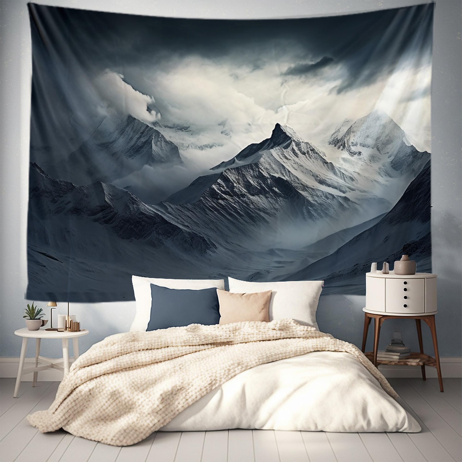 Tapiz colgante de montaña nevada, arte de pared, tapiz grande, decoración mural, fotografía, telón de fondo, manta, cortina, decoración para el hogar, dormitorio y sala de estar 2026 - $20.99 –P8