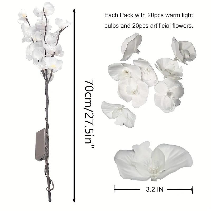 1Pc 20 LED White Willow Branch Lights - Perfect for Home, Garden, Wedding, Christmas, And Holiday Decor - Battery-Free 2026 - $13.99 –P2